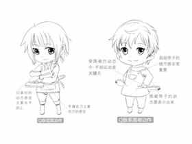 Q版漫画技法-77.Q版人物的下厨的动作