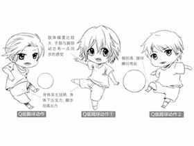 Q版漫画技法-93.Q版人物踢足球的动作表现