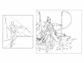 古风漫画入门-53.人物与景物的古风构图