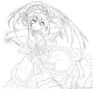 [新手练习线稿][约会大作战]时崎狂三 线稿[51P]