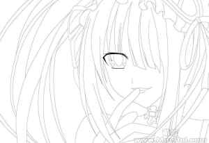 [新手练习线稿][约会大作战]时崎狂三 线稿[51P]