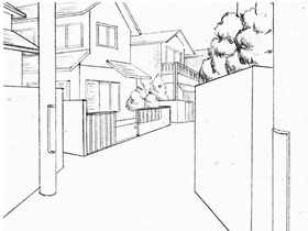 漫画透视入门-13.拐弯的街道与河流