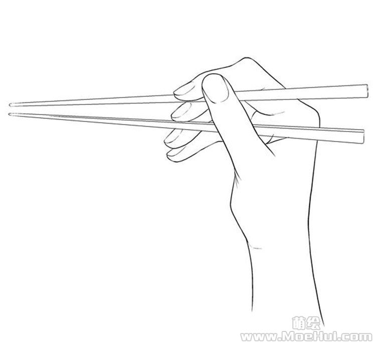 用手拿筷子的简笔画图片