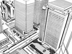 [场景线稿]现代建筑物[09P]