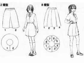 漫画服饰造型-23.对褶裙