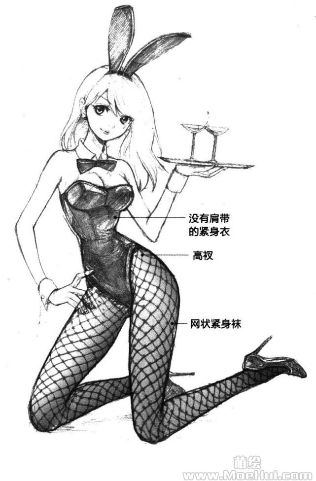 美少女角色设计-20.酒吧女招待与兔女郎