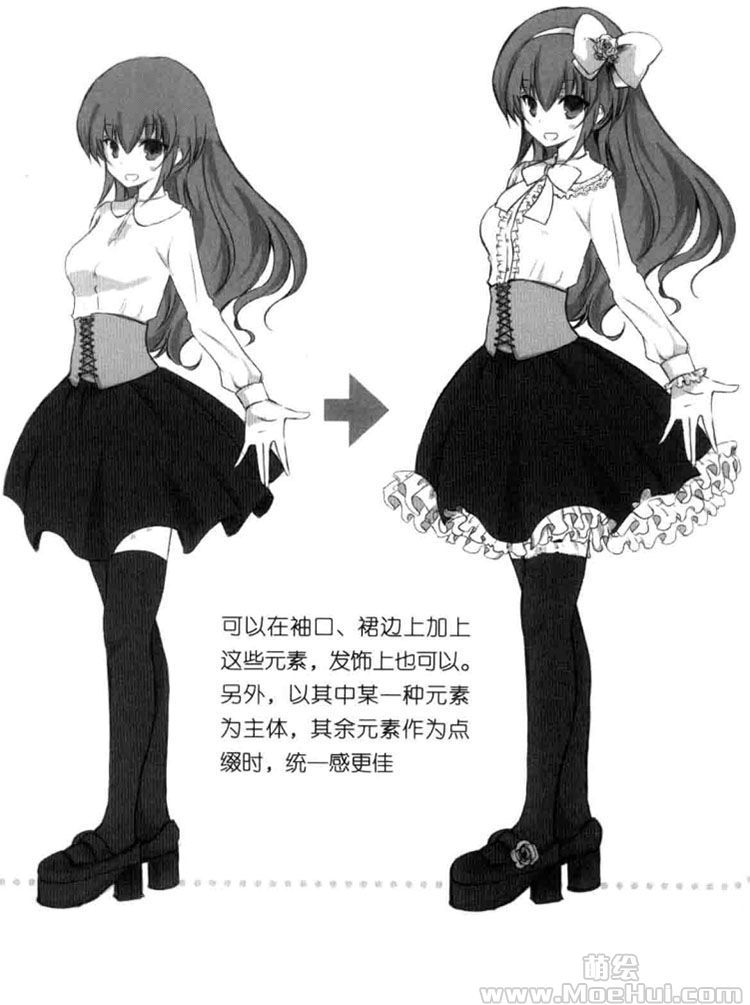 萝莉美少女的动作和构图-01.萝莉美少女的服饰基本构成
