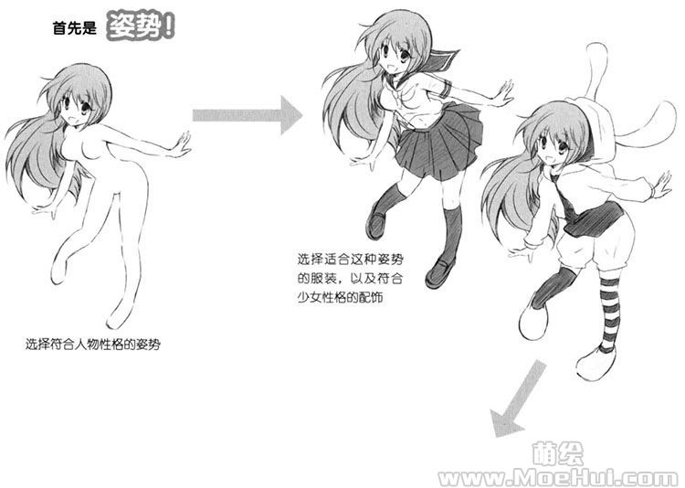 萝莉美少女的动作和构图-03.人物姿势的两种画法