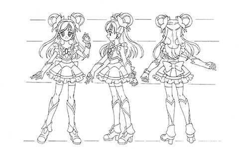 [会员][线稿集]YES!光之美少女5 动画资料设定线稿集[71P]