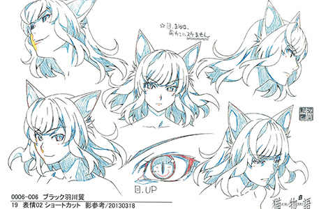 [会员][线稿集]猫物语 动画线稿原画集[99P]