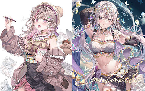 ももこイラスト B2タペストリー 軸中心派 水着 美少女 さしみ