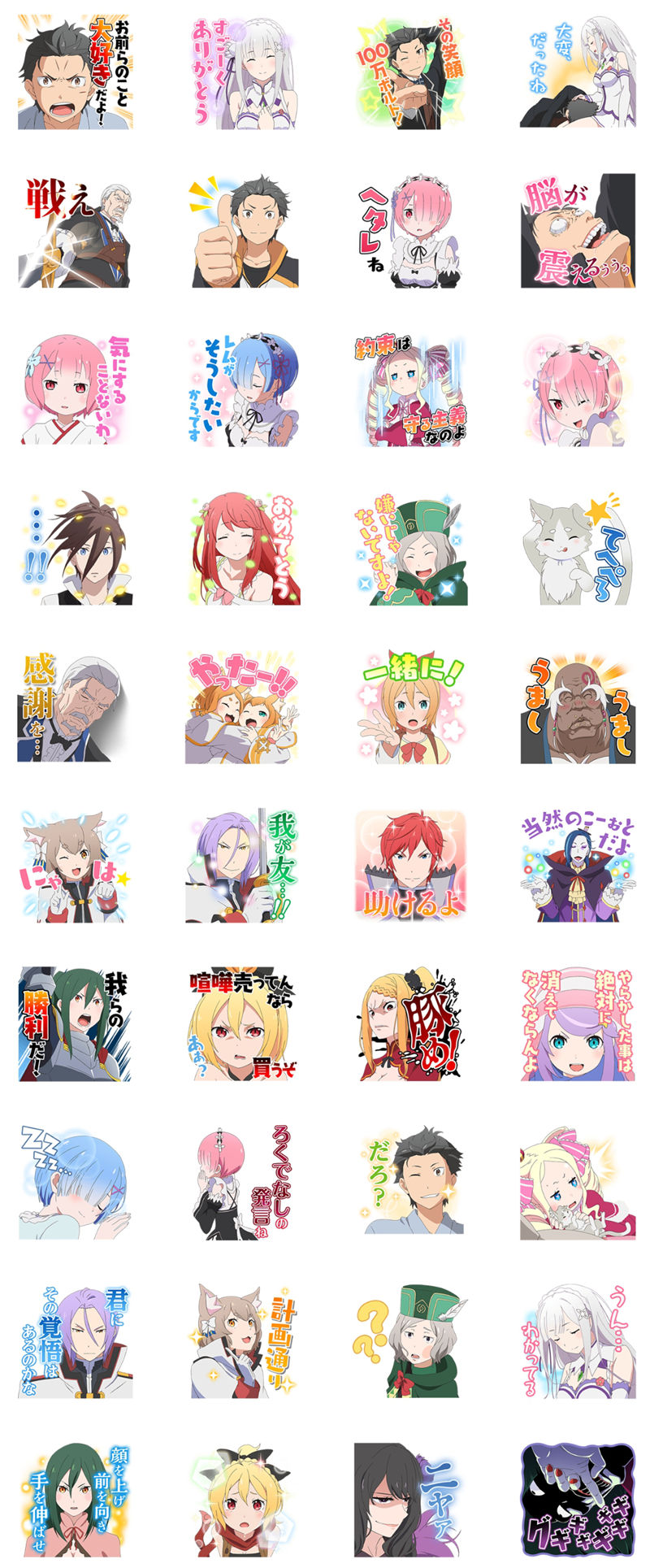 [表情包]Re:ゼロから始める異世界生活 Line表情包7套[280P]