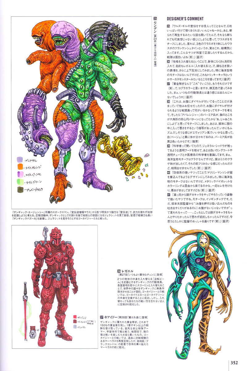 [会员][画集]東映スーパー戦隊シリーズ35周年作品公式図録 百化繚乱 [下之巻] 戦隊怪人デザイン大鑑 1995-2012[374P]