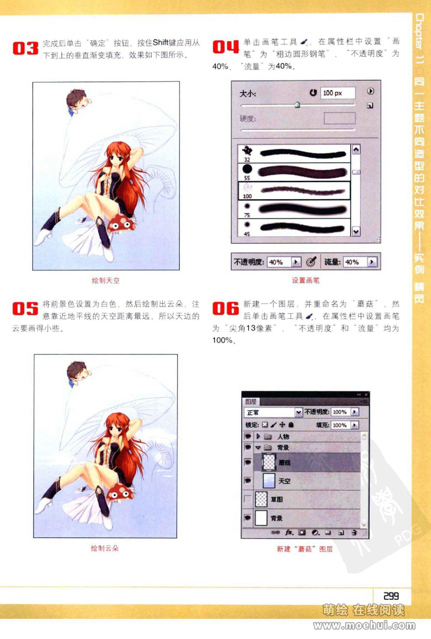 [在线试读]Photoshop CS5卡通漫画人物绘制技法[340P]