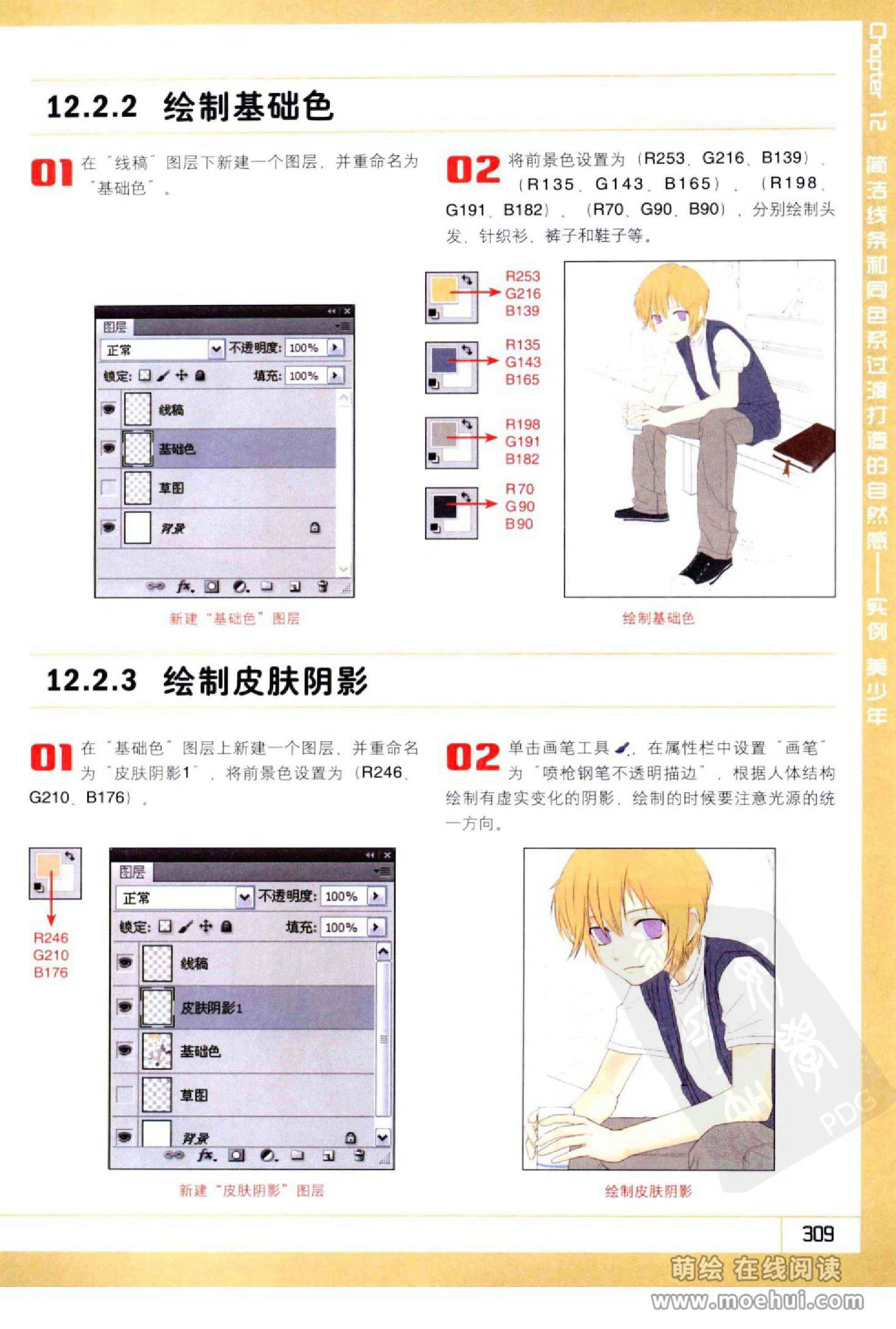 [在线试读]Photoshop CS5卡通漫画人物绘制技法[340P]