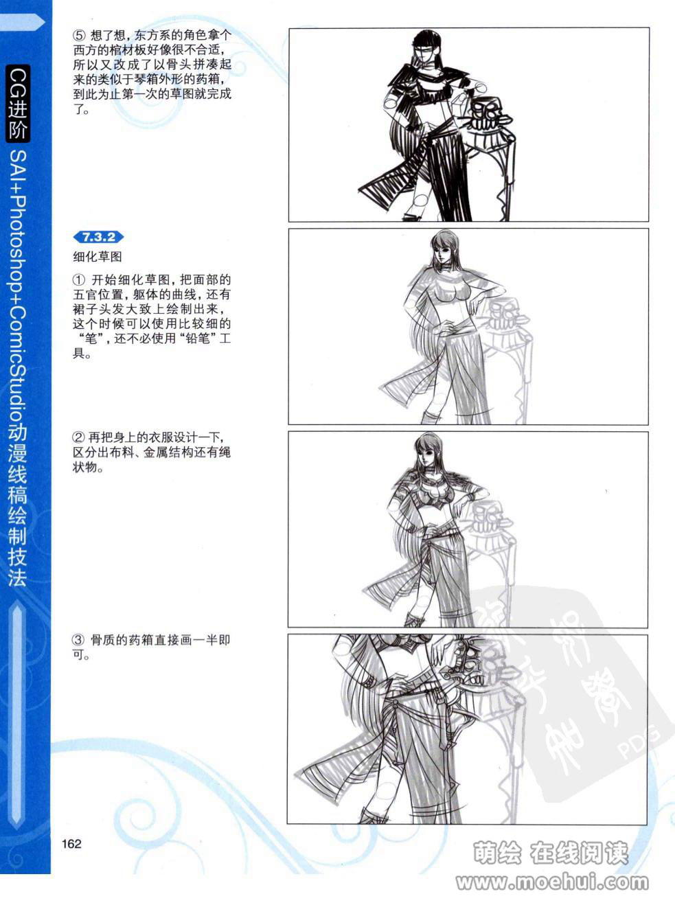 [在线试读]CG进阶 SAI+Photoshop+ComicStudio动漫线稿绘制技法[266P]